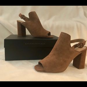 Never Worn! Banana Republic Peep Toe Suede Bootie